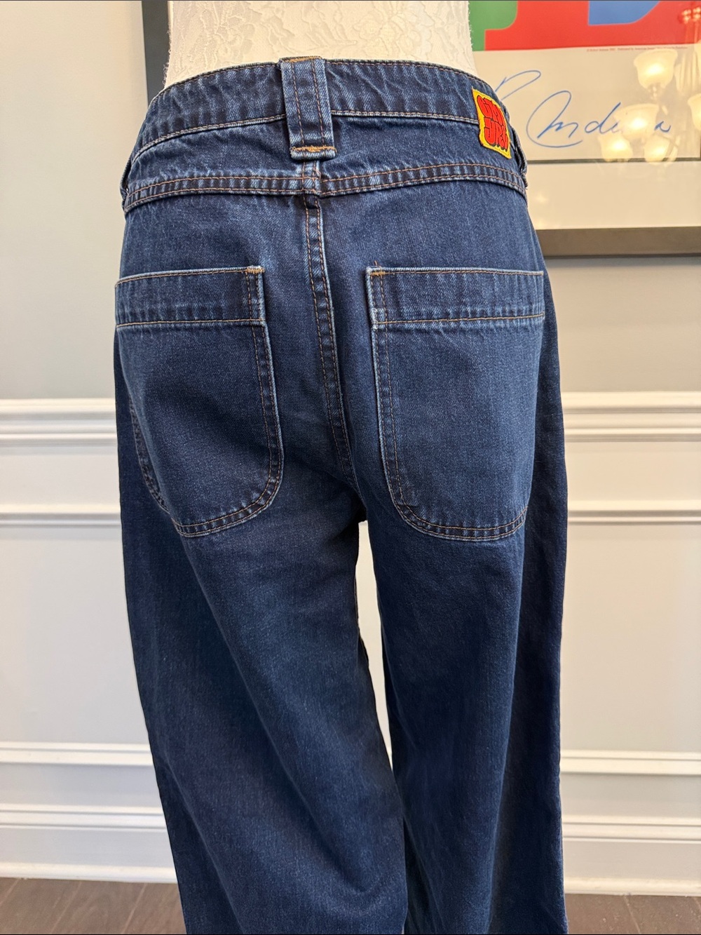 VTG Empyre Baggy Double Knee Skate Jeans Indigo Blue Wash Men’s Size 28 - Picture 5 of 12